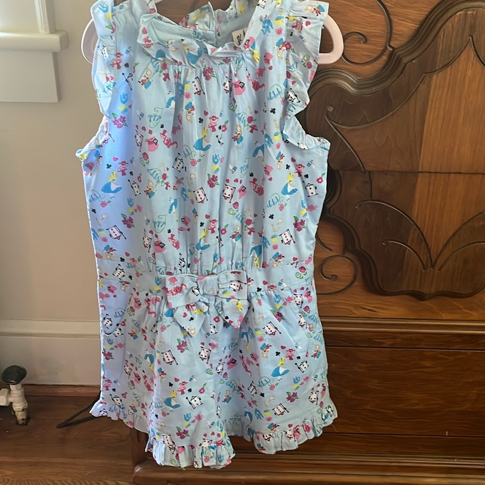 EUC Disney x Jamie and Jack Alice in Wonderland Romper SZ 7